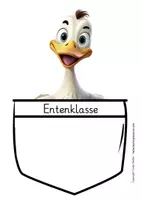 Vorschau - Mal- und Bastelvorlagen - Entenklasse Namensschild Schulanfang - Seite 1