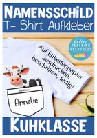 Vorschau - Mal- und Bastelvorlagen - Namensschild Kuhklasse Schulanfang - Deckblatt