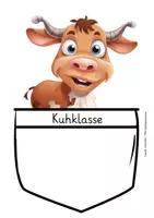 Vorschau - Mal- und Bastelvorlagen - Namensschild Kuhklasse Schulanfang - Seite 2
