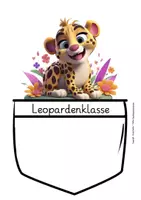 Vorschau - Mal- und Bastelvorlagen - Leopardenklasse Namensschild Schulanfang - Seite 2
