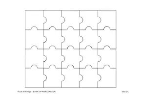 Vorschau - Mal- und Bastelvorlagen - Puzzle Malvorlage: Puzzle selbst bemalen und ausschneiden - Seite 1