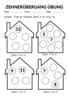 Vorschau - Arbeitsblätter - Haus 1. Klasse Mathematik Zehnerüberschreitung 3 Arbeitsblätter - Seite 1
