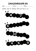 Vorschau - Arbeitsblätter - Zahlenraupe 1. Klasse Zahlen eintragen & Zehnüberschreitung (Zahlenraum 20) - Seite 3