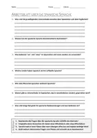 Vorschau - Arbeitsblätter - AB mit Fragen zum Thema "Spanische Sprache" + Lösungsblatt + Infografik - Deckblatt