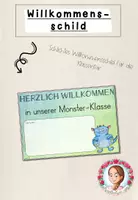 Vorschau - Bildkarten - Willkommensschild Monsterklasse | Classroom Management - Deckblatt