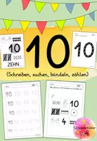 Vorschau - Arbeitsblätter - Die 10, Zahlenheft, Ziffernschreibkurs, Freiarbeit, Förderung, Zahl, Ziffer - Deckblatt
