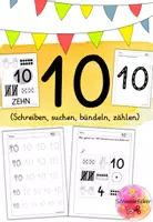 Vorschau - Arbeitsblätter - Die 10, Zahlenheft, Ziffernschreibkurs, Freiarbeit, Förderung, Zahl, Ziffer - Seite 1