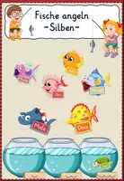 Vorschau - Spiele - Silbenspiel Fische angeln_Wörter lesen - Deckblatt