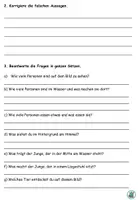 Vorschau - Arbeitsblätter - Bildbeschreibung "Am Strand" Sommer - DaZ / DaF / Deutsch - Seite 2