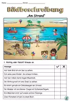 Vorschau - Arbeitsblätter - Bildbeschreibung "Am Strand" Sommer - DaZ / DaF / Deutsch - Seite 3
