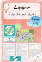 Vorschau - Arbeitsblätter - Lesespur: Der Dieb im Freibad (Sommer Kl. 3) - Deckblatt