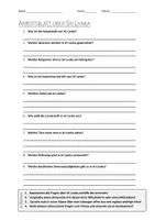 Vorschau - Arbeitsblätter - AB mit Fragen zum Thema "Sri Lanka" + Lösungsblatt + Infografik - Deckblatt