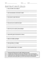 Vorschau - Arbeitsblätter - AB mit Fragen zum Thema "St. Gallen" + Lösungsblatt + Infografik - Deckblatt