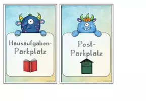 Vorschau - Mal- und Bastelvorlagen - Parkplatz-Karten Monsterklasse | Classroom Management - Seite 3