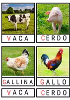 Vista previa - Tarjetas / Manipulativos - Tarjetas 3 partes Granja - página 1