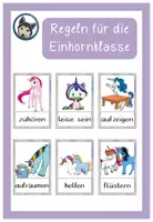 Vorschau - Poster - Regeln für die Einhornklasse #Einhorn #Klassentier - Deckblatt