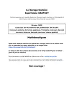 Aperçu - Feuilles d'exercices - Concours blanc CRPE de Mathématiques GRATUIT - Page de couverture