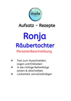 Vorschau - Arbeitsblätter - Personenbeschreibung: Ronja Räubertochter - einfach bis schwer - Deckblatt