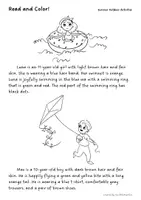 Vorschau - Arbeitsblätter - Read and Color! Summer Outdoor Activities - Deckblatt
