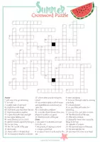 Vorschau - Arbeitsblätter - Summer Vocabulary Crossword Puzzle - Deckblatt