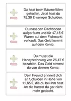 Vorschau - Aufgabenkarten - Rationale Zahlen - Kontobewegungen berechnen - Deckblatt