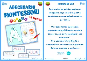 Vista previa - Hojas de trabajo - ABECEDARIO MONTESSORI - página 1