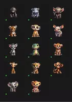 Vorschau - selbst erstellte Cliparts/Grafiken - Safari Baby Animals Clipart, Dschungel Kinderzimmer Wandkunst, PNGs - Seite 1