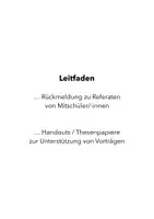 Vorschau - Merkblätter - Leitfaden: Referate, Präsentationen und Thesenpapiere/Handouts - Deckblatt