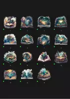 Vorschau - selbst erstellte Cliparts/Grafiken - 15 Aquarell Fantasy Book Clipart, Vintage Magical Book PNG - Seite 1