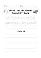 Vorschau - Arbeitsblätter - Handschriftübung Sommer - Seite 1