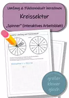 Vorschau - Arbeitsblätter - Kreissektor: Umfang und Flächeninhalt – Arbeitsblatt „Spinner“ - Deckblatt