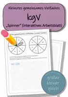 Vorschau - Arbeitsblätter - kgV (kleinstes gemeinsames Vielfaches) – Arbeitsblatt „Spinner“ - Deckblatt