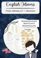 Vorschau - Arbeitsblätter - Food Idioms: Overview + exercises - Deckblatt