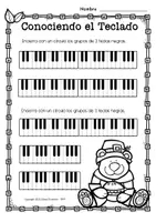 Vista previa - Hojas de trabajo - Actividades para Reconocer las Teclas del Piano – Niños Principiantes - página 3