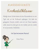 Vorschau - Poster - Klassendienste für die Krokodilklasse - Seite 1