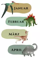 Vorschau - Präsentationen/Tafelbilder - Geburtstagskalender - Dino - Klassenraumdekoration - Seite 1