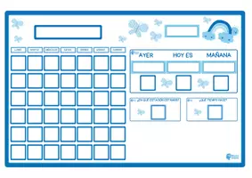 Vista previa - Tarjetas / Manipulativos - CALENDARIO MANIPULATIVO MARIPOSA AZUL CASTELLANO - página 1