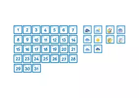 Vista previa - Tarjetas / Manipulativos - CALENDARIO MANIPULATIVO MARIPOSA AZUL CASTELLANO - página 3