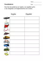 Vista previa - Unidades / Secuencias / Situaciones de Aprendizaje - Cuaderno Inglés Vehicles - página 3