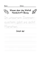 Vorschau - Arbeitsblätter - Handschriftübung Weltall - Seite 2