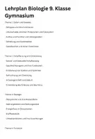 Vorschau - Lehrpläne/Lehrermaterial - Lehrplan Biologie Gymnasium 9. Klasse - Deckblatt