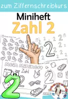 Vorschau - Arbeitsblätter - Miniheft - Zahl / Ziffer 2 für den Ziffernschreibkurs - Deckblatt