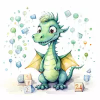 Vorschau - Arbeitsblätter - Drache mit Zahlen für den Mathematikunterricht - Deckblatt