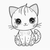 Vorschau - Mal- und Bastelvorlagen - Malbuch süsse katzen in schwarz / weiß - Seite 2