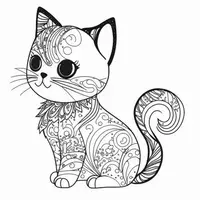 Vorschau - Mal- und Bastelvorlagen - Malbuch süsse katzen in schwarz / weiß - Seite 3