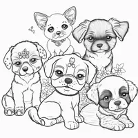 Vorschau - Mal- und Bastelvorlagen - süsse Hunde zum ausmahlen in schwarz weiß - Seite 3
