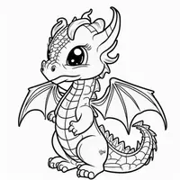 Vorschau - Mal- und Bastelvorlagen - süsse Drachen zum ausmahlen in schwarz weiß - Deckblatt