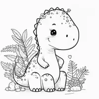 Vorschau - Mal- und Bastelvorlagen - süsse Dinosaurier zum ausmalen in schwarz weiß - Seite 1