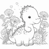Vorschau - Mal- und Bastelvorlagen - süsse Dinosaurier zum ausmalen in schwarz weiß - Seite 3