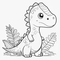 Vorschau - Mal- und Bastelvorlagen - süsse Dinosaurier zum ausmalen in schwarz weiß - Deckblatt